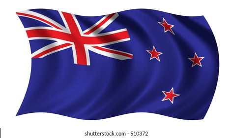 Waving New Zealand Canvas 3d Flag Stock Illustration 260820023