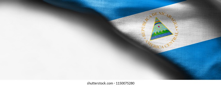 Flag of Nicaragua flag on white background