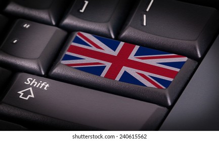 Flag on button keyboard, flag of the United Kingdom - Shutterstock ID 240615562