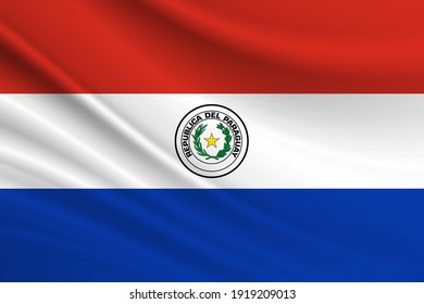 Flag of Paraguay. Fabric texture of the flag of Paraguay.