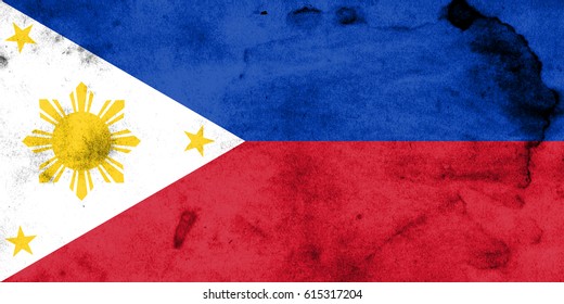 Philippines Country Flag Grunge Wall Texture Stock Illustration 453211609