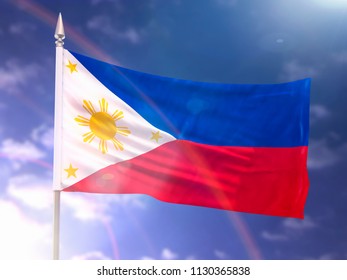 Flag Philippines Flare Dark Blue Sky Stock Photo 1130365838 | Shutterstock