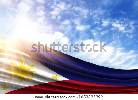 flag of Philippines in the sun