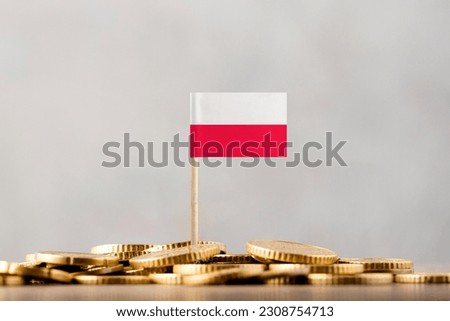 The Flag of Poland with Coins.