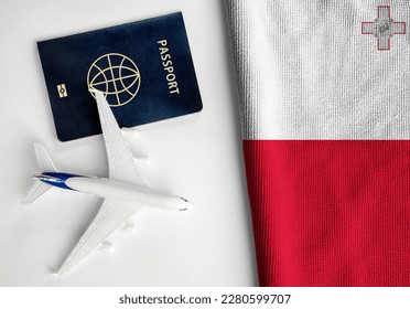 Flag of Poland with passport and toy airplane. Flight travel concept  - Shutterstock ID 2280599707