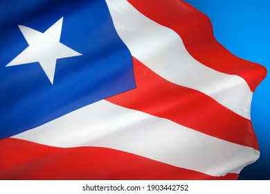 Flag Of Puerto Rico - An Island Of The Greater Antilles In The Caribbean Sea.