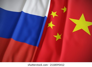 Flag of Russia and China - Shutterstock ID 2118595412