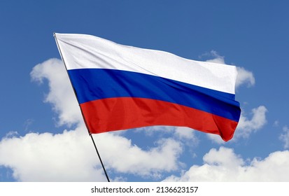 flag of Russia. Russia flag isolated on a sky background. flag symbols of Russian. - Shutterstock ID 2136623157