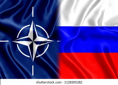 Flag Of Russia And Nato Silk