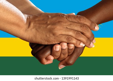 Flag Of Rwanda, Intergration Of A Multicultural Group Of Young People