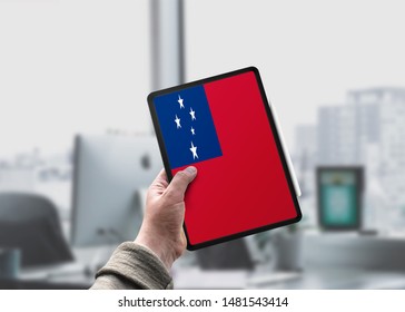 Flag of Samoa on Tablet/Ipad. Samoa Flag.