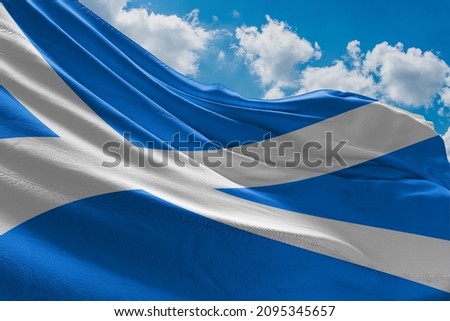 The flag of Scotland (Scottish Gaelic: bratach na h-Alba; Scots: Banner o Scotland,