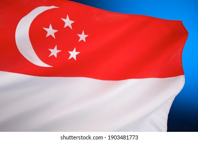 Flag Of Singapore - First Adopted In 1959, The Year Singapore Became Self-governing Within The British Empire. It Was Reconfirmed As The National Flag When The Republic Gained Independence In 1965.