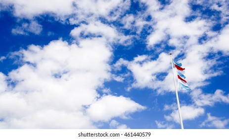 Flag with a sky backdrop