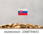 The Flag of Slovakia with Coins.