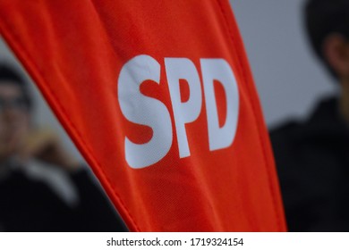 The Flag Of The Social Democratic Party Of Germany, SPD