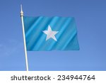 Flag of Somalia - adopted on 12th October 1954. Upon reunification of Italian Somaliland and British Somaliland, the flag was used for the new independent Somali Republic.