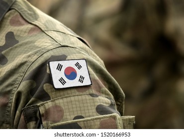 Flag Of South Korea On Military Uniform (collage).