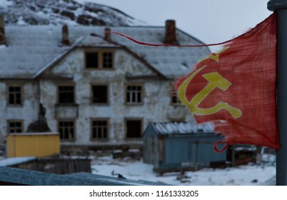 Flag Of The Soviet Union, Sickle And Hammer Ruins, Perestroika . End Of The USSR