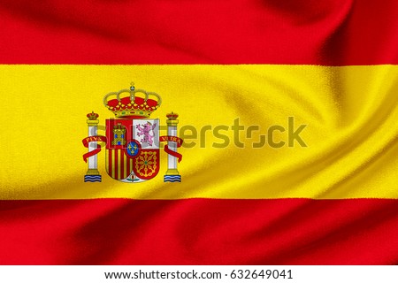 Flag of Spain on satin texture