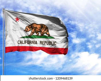 Flag State Of California On A Flagpole