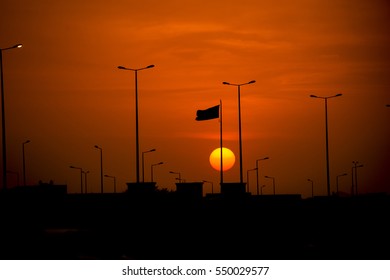 Flag in sunset 