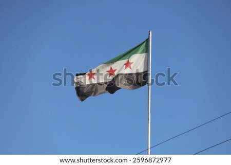 Flag of Syria after the fall of Bashar al-Assad's regime, New Syria.