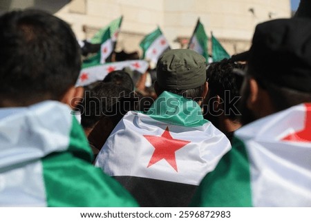 Flag of Syria after the fall of Bashar al-Assad's regime, New Syria.