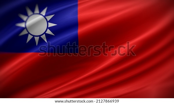 flag of Taiwan. Taiwan flag of background. A close\
up of the Taiwanese flag.