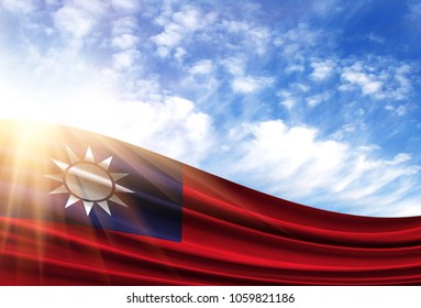 Flag Of Taiwan In The Sun