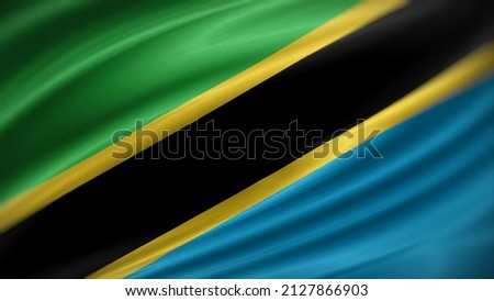 flag of Tanzania. Tanzania flag of background. A close up of the Tanzanian flag.