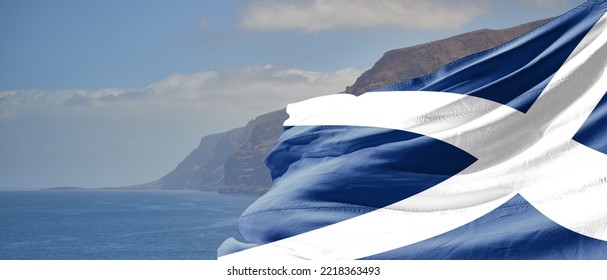 The Flag Of Tenerife Is A White Saltire (or Cross Of Burgundy Or St Andrew's Cross