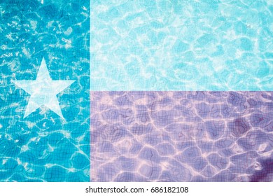 Flag Of Texas Ceramic Tiles Mosaic Pool Mural