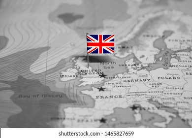 The Flag Of UK In The World Map