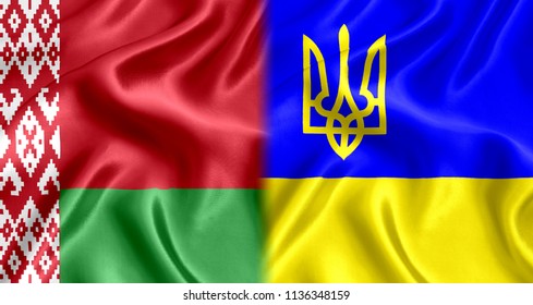 Flag Of Ukraine And Belarus Silk