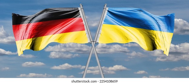bandera de ucrania y leopardos de alemania para ucrania