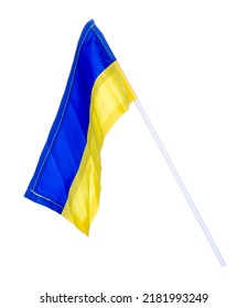 Flag Of Ukraine On White Background Isolation