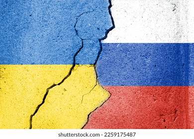 flag ukraine vs russia 365 day of russia invasion of ukraine 1 year war - Shutterstock ID 2259175487