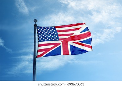 Flag of UK/USA on the mast