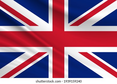 Flag of United Kingdom. Fabric texture of the flag of United Kingdom.