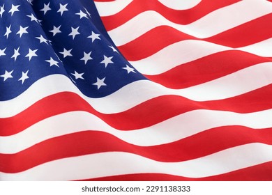Flag of the United States waving in the wind