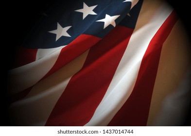 Flag USA as a patriotic background - Shutterstock ID 1437014744