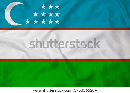 Flag of Uzbekistan with texture