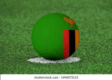 Flag Of Zambia On Football Zambia Flag On Soccer Ball