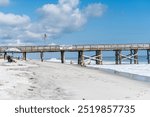 Flagler beach fishing pier Florida after re nourishment