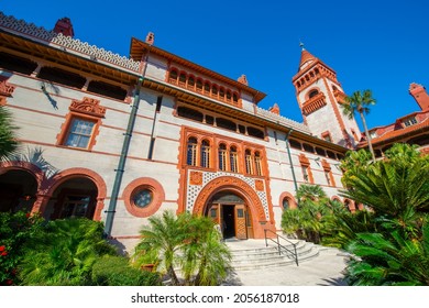 Flagler College Ponce De Leon Hall Is The Main Building Of Flagler College In Historic St. Augustine, Florida FL, USA. This Building Was Ponce De Leon Hotel In 1885 With Spanish Renaissance Style. 