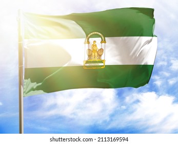 Flagpole With Flag Of Andalusia