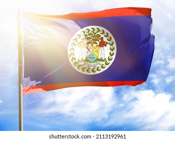 Flagpole with flag of Belize. - Powered by Shutterstock - Get 15% off with code: PIKWIZARD15