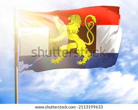 Flagpole with flag of Benelux.