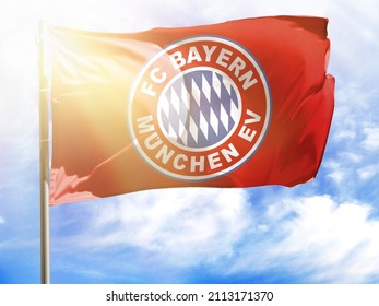 Flagpole With Flag Of FC Bayern Munich